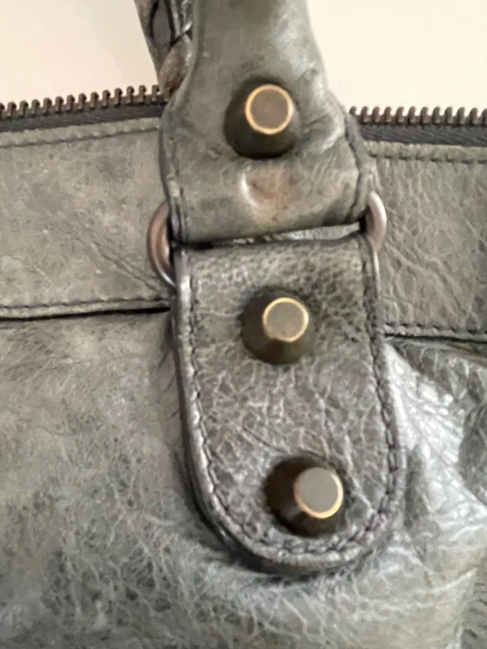 Balenciaga Work Bag RH | Vintage Leather | Muted Green | Authenticated - Picture 9 of 12